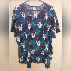 Frosty The Snowman Women's Scrub Top